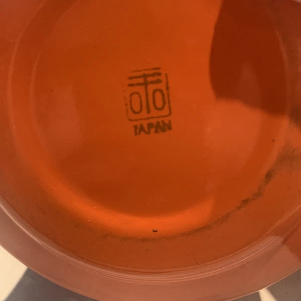 Vintage Orange Baked Enamel Ware Tea Pot Kettle by OTO Japan MOD KITCHEN