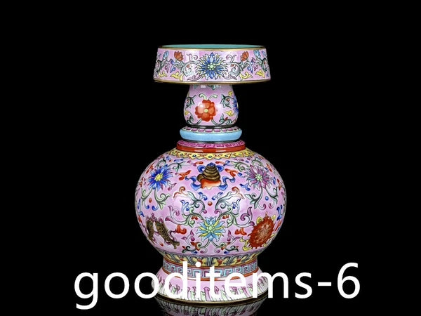 7.6"China Porcelain Qing Qianlong Enamel Color gilt Eight Treasure Pattern Pot