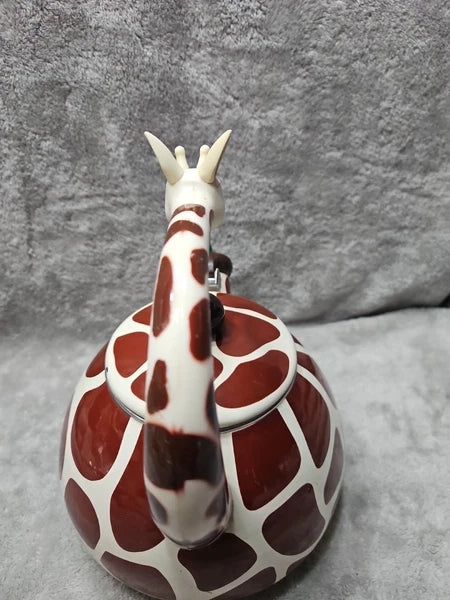 GIRAFFE TEAPOT Supreme Housewares Whistling  Enamel On Steel Tea Kettle