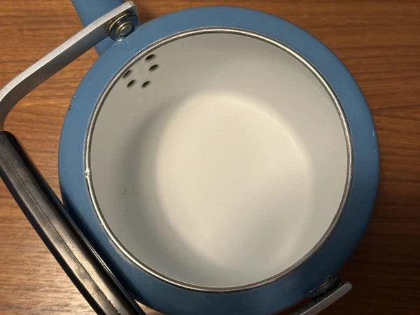 Mid-century Vintage Baby Blue Enamel Lotus Catherine Holm Tea Kettle Pot