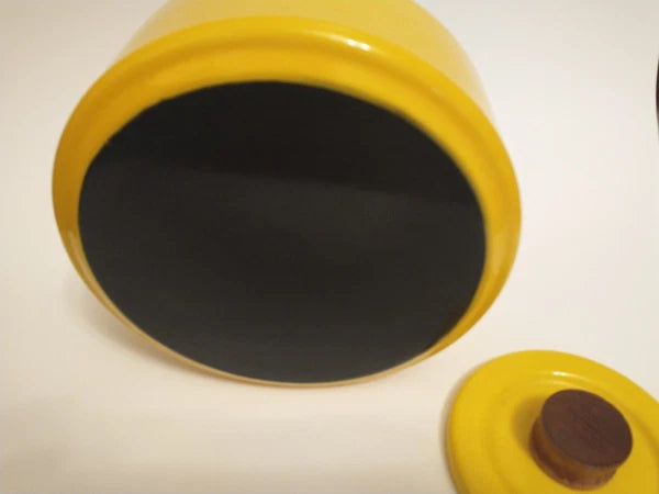 Vintage Cousances (Le Creuset) MCM Yellow Enamel Tea Kettle Teak Handle