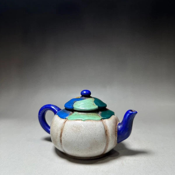 Chinese Yixing Zisha Clay Handmade Exquisite Enamel Colour Mirror Teapot 15859