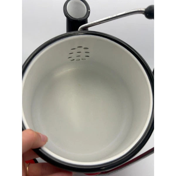 Vintage Kook King Ware Enamelware Tea Kettle Deep Red and Black Vollrath