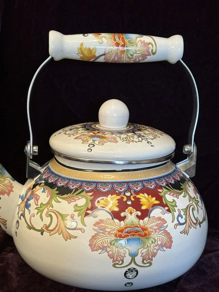 Vintage Floral Enamel Tea Kettle -   2.5L Stovetop