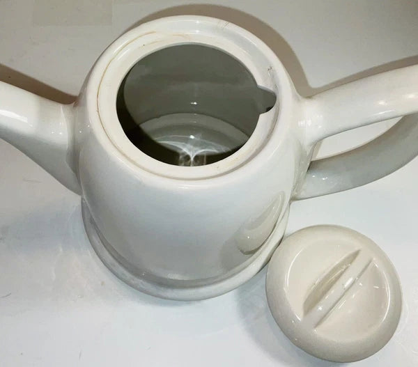 The  Cooks Bazaar  Copper Insulated Covered White Ceramic Tea Pot Kettle