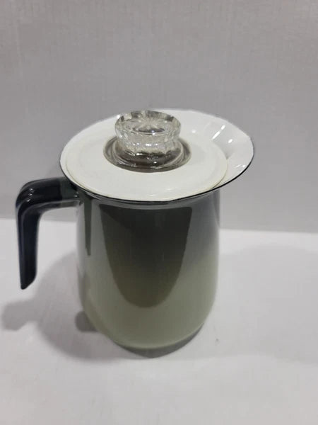 Vintage Enamelware Avocado Green Teapot( Read Description )
