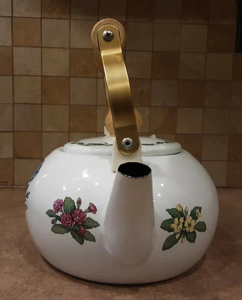 Vintage Teapot Japanese  Noritake Enamel Kettle Teapot