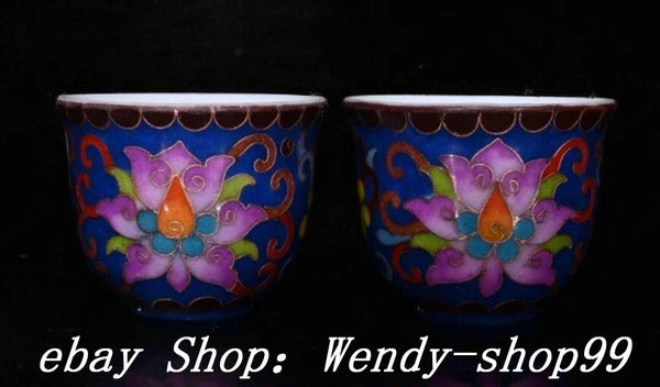 DaMing Chenghua Cloisonne Enamel Porcelain Filigree Flower Teapot Cup Plate Set