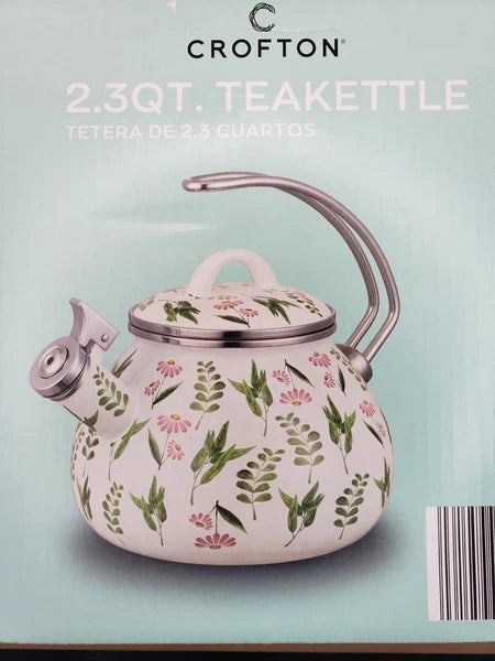 🌻Croften 2.3 QT Enamel on Steel Tea Kettle New In Box - Floral