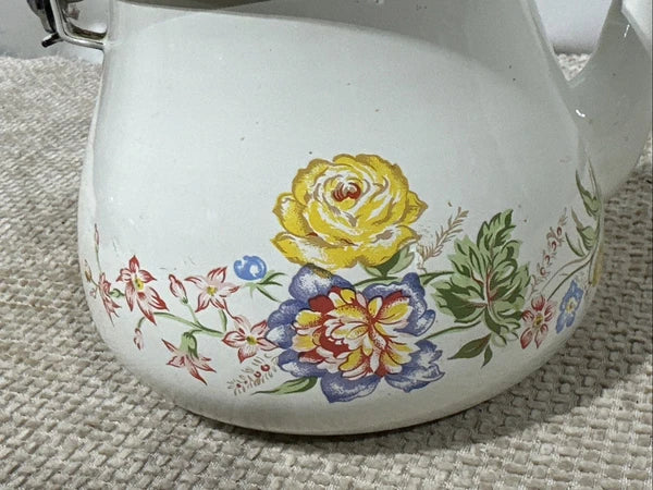 Vintage Kobë Enamel Tea Kettle Floral Design – JCPenney Exclusive