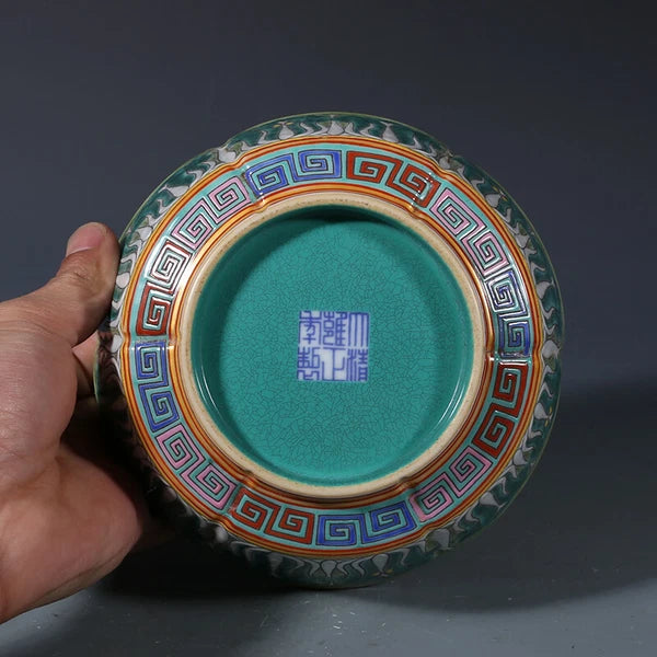 Chinese Pastel Porcelain Hand-Paintde Exquisite Chinese Cabbage Bowl Enamel