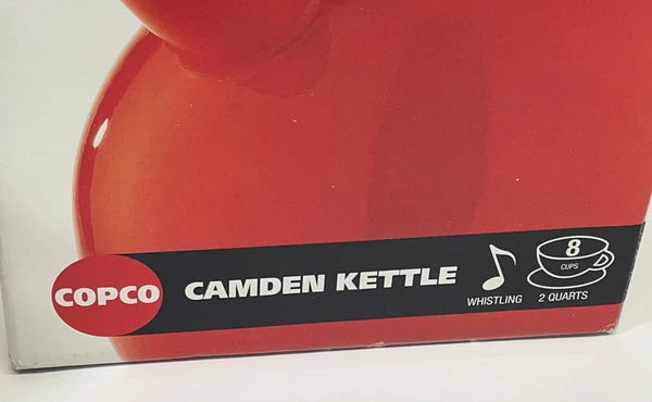 NOS COPCO CAMDEN 2QT BLUE ENAMEL WHISTLING TEA KETTLE POT