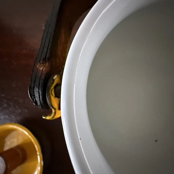 Vintage Yellow Enamel Kettle Tea Pot