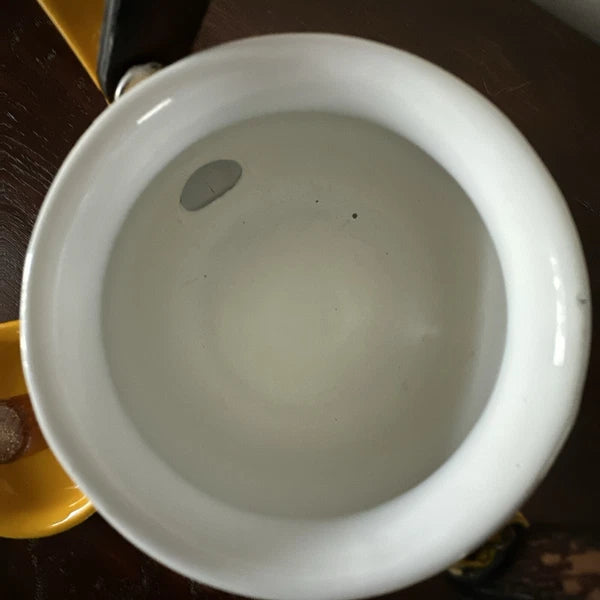 Vintage Yellow Enamel Kettle Tea Pot