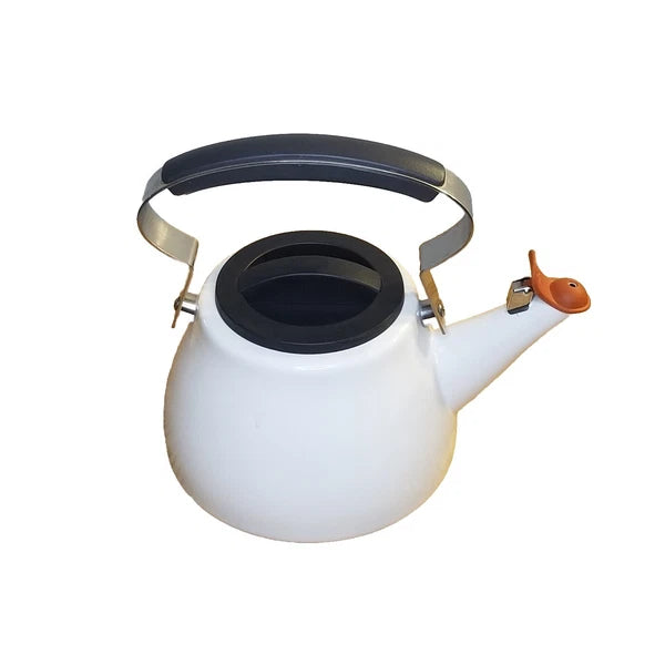 Dansk 2 Qt Kettle Steam.E Michael Graves Studio White Enamel Tea Pot Lid Whistle