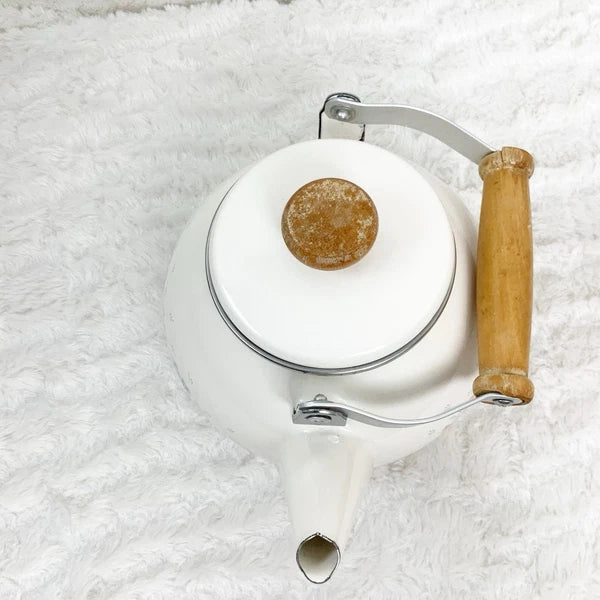 Vintage Lincoware Corelle Symphony Floral Enamel Metal Teapot Kettle Farmhouse