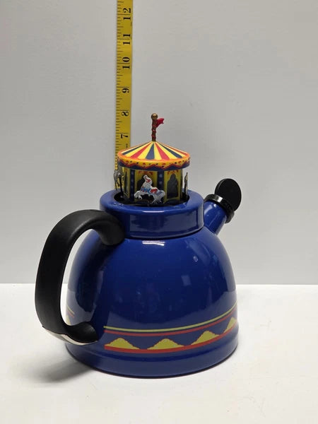 Kamenstein World of Motion Mini Carousel Teapot Whistling Circus Horses Rare