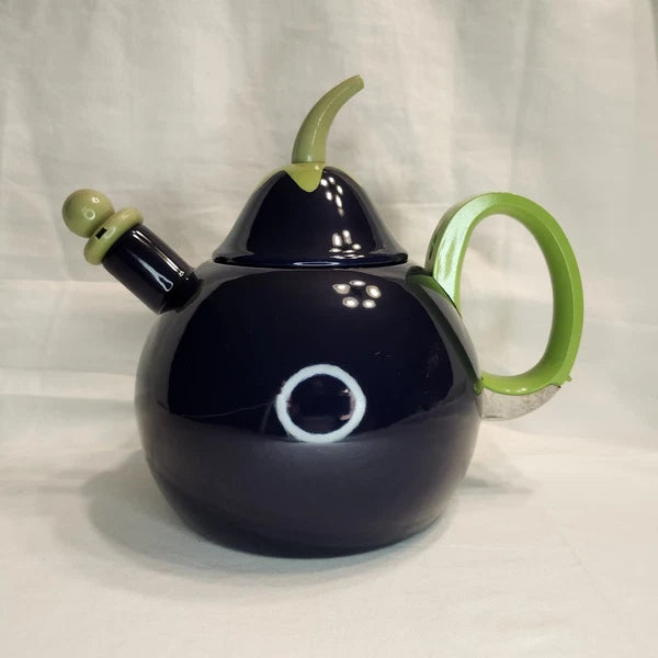 VTG Copco Eggplant Enamel Tea Kettle Teapot Blue Green~Lid & Spout~ PRETTY!!