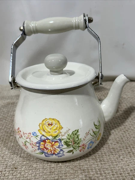 Vintage Kobë Enamel Tea Kettle Floral Design – JCPenney Exclusive