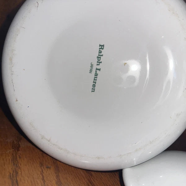 Vtg Ralph Lauren Enamel Coffee Tea Pot Tea Kettle Made In Japan . Green White