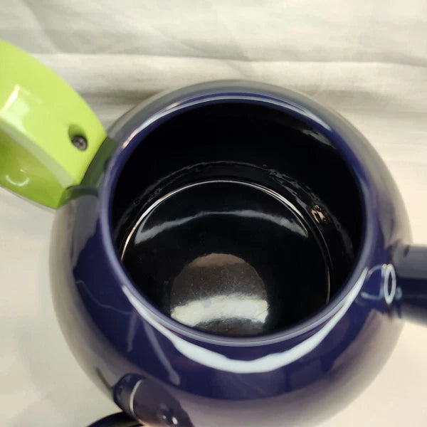VTG Copco Eggplant Enamel Tea Kettle Teapot Blue Green~Lid & Spout~ PRETTY!!