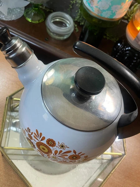 Vintage 1970s Sanko Ware Enamel Tea Kettle, Japan