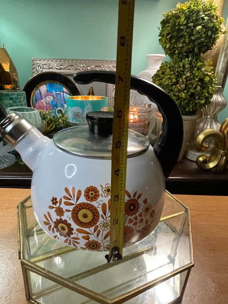 Vintage 1970s Sanko Ware Enamel Tea Kettle, Japan