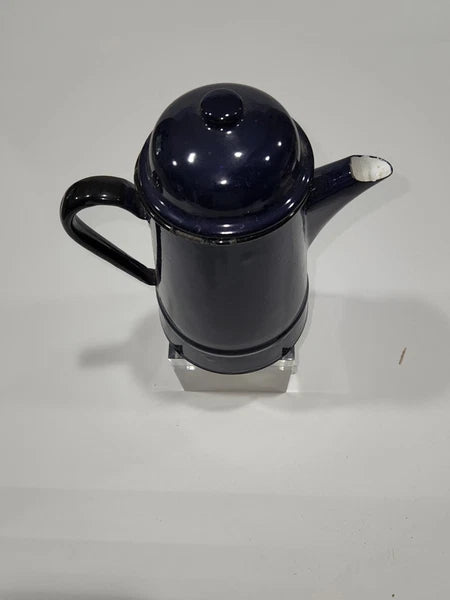 Vintage  Cobalt Blue Enamelware Teapot/Pitcher  Goose neck spout  Poland RARE