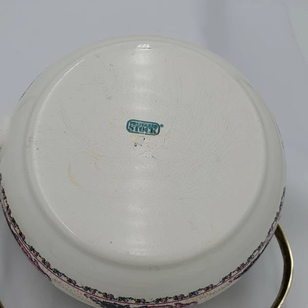 Vintage Tea Kettle Tea Pot Enamel Ware Purple Floral Flower Preferred stock