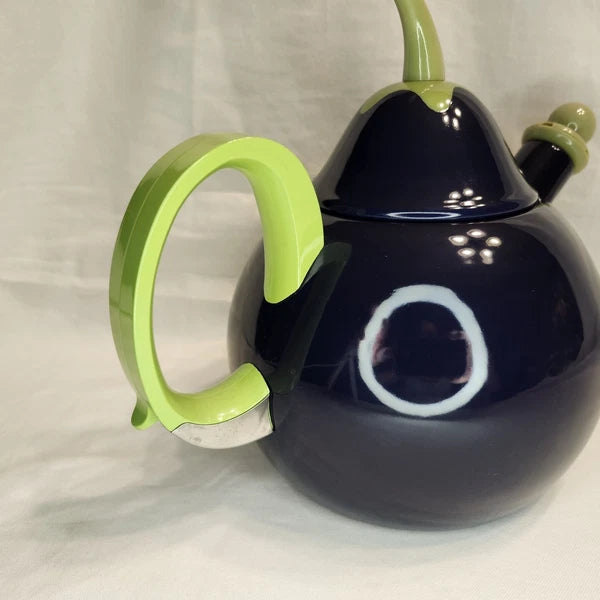 VTG Copco Eggplant Enamel Tea Kettle Teapot Blue Green~Lid & Spout~ PRETTY!!