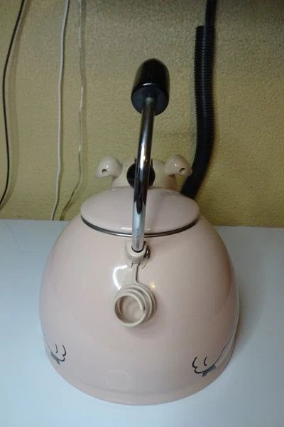 Vtg Kamenstein Pink Pig Whistling Teapot Tea Kettle