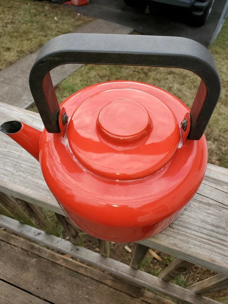 Dansk Japan Red Enamel Teapot Kettle