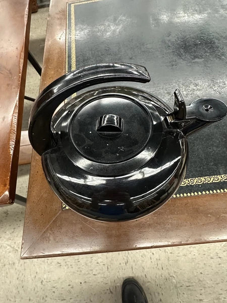 mcm MODERN BLACK enamel  Tea Kettle Good Condition