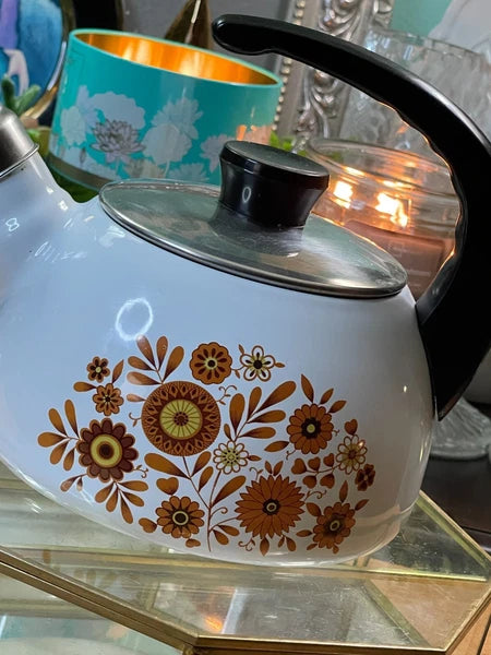 Vintage 1970s Sanko Ware Enamel Tea Kettle, Japan