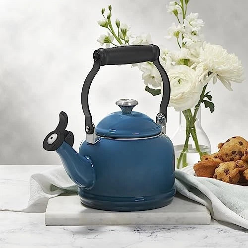 Le Creuset 1.3 Quart Marseille Stovetop Kettle Carbon Steel Enamel Teapot