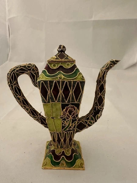 NYCO Miniature Gold Enamel Art Cloisonne Teapot