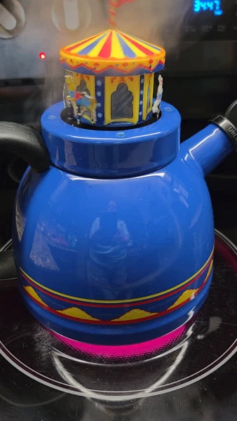 Kamenstein World of Motion Mini Carousel Teapot Whistling Circus Horses Rare