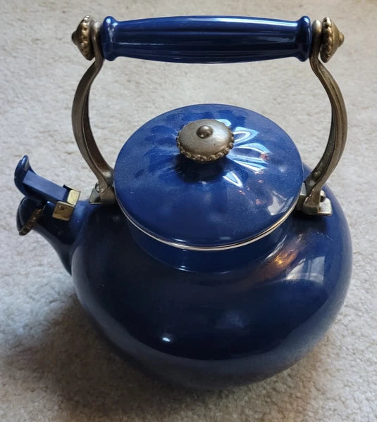 Vintage blue Enamel Teapot