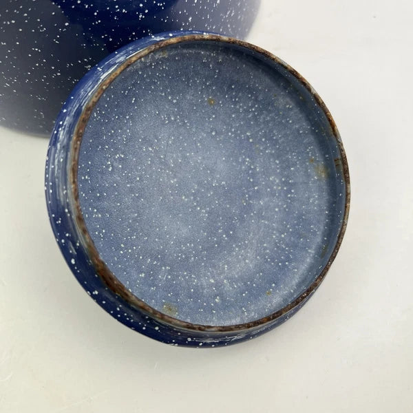 Vintage Blue Enamel Enamelware Teapot Kettle Lid