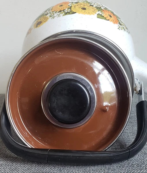 Tea Pot Vintage Old  Enamel Porcelain Tea Kettle