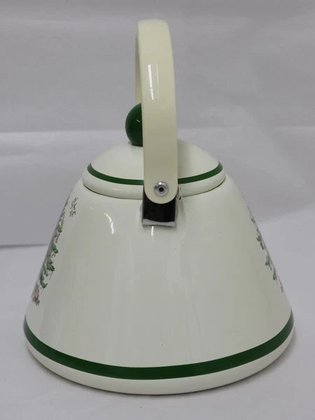 Spode Christmas Tree 2.2 Quart Whistling Tea Kettle - Porcelain Enamel on Steel