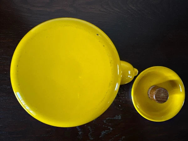Vintage Yellow Enamel Kettle Tea Pot
