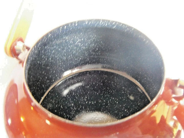 RARE FIND -  VINTAGE 1.5 QUART PORCELAIN ENAMELED METAL TEA KETTLE NEW IN BOX