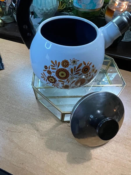 Vintage 1970s Sanko Ware Enamel Tea Kettle, Japan