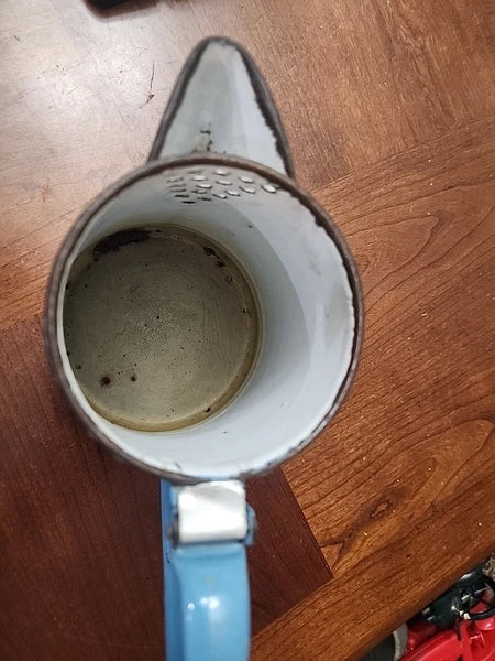 Vintage Pyrolite German Enamelware Teapot Coffee Blue 1.5 Qt